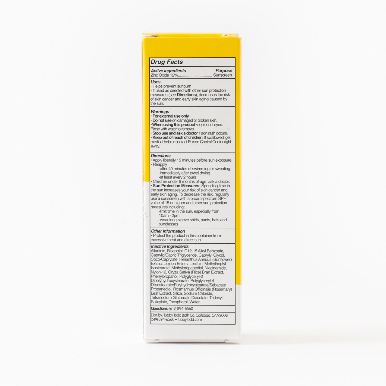 Back of (S)undercover carton showing Drug Facts
